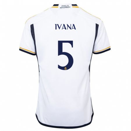 Kandiny Mujer Camiseta Ivana Andres #5 Blanco 1ª Equipación 2023/24 La Camisa Chile