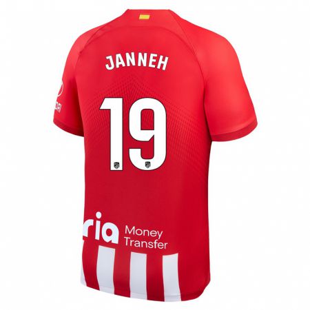 Kandiny Mujer Camiseta Omar Janneh #19 Rojo Blanco 1ª Equipación 2023/24 La Camisa Chile