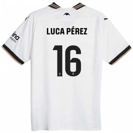 Kandiny Mujer Camiseta Simón Luca Pérez #16 Blanco 1ª Equipación 2023/24 La Camisa Chile