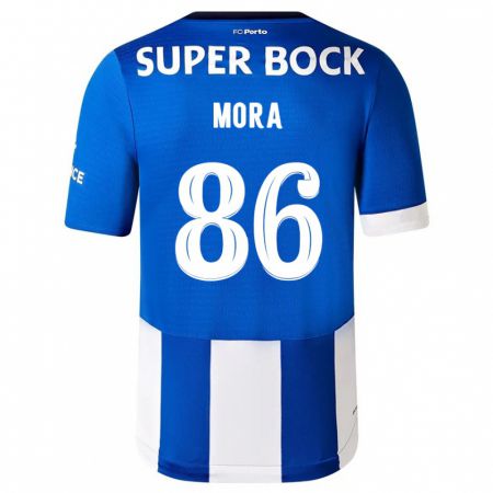 Kandiny Mujer Camiseta Rodrigo Mora #86 Azul Blanco 1ª Equipación 2023/24 La Camisa Chile