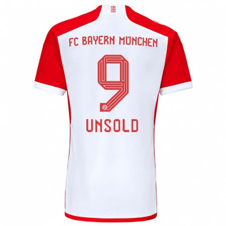 Kandiny Mujer Camiseta Samuel Unsold #9 Rojo Blanco 1ª Equipación 2023/24 La Camisa Chile