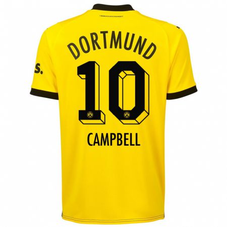 Kandiny Mujer Camiseta Cole Campbell #10 Amarillo 1ª Equipación 2023/24 La Camisa Chile