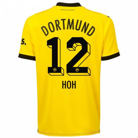 Kandiny Mujer Camiseta Hendrik Hoh #12 Amarillo 1ª Equipación 2023/24 La Camisa Chile