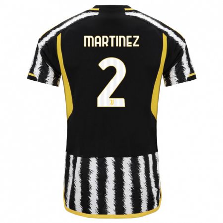 Kandiny Mujer Camiseta Bruno Martinez #2 Blanco Negro 1ª Equipación 2023/24 La Camisa Chile