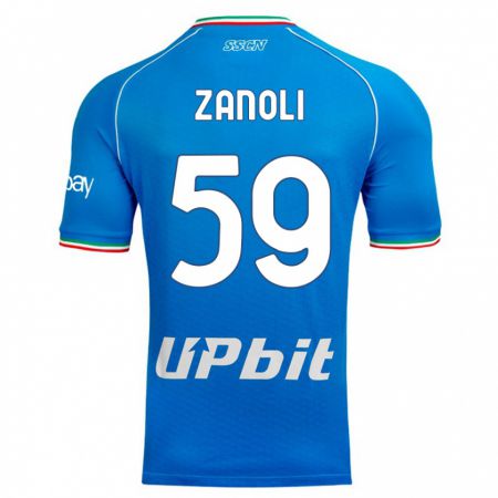 Kandiny Mujer Camiseta Alessandro Zanoli #59 Cielo Azul 1ª Equipación 2023/24 La Camisa Chile