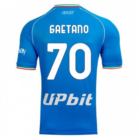 Kandiny Mujer Camiseta Gianluca Gaetano #70 Cielo Azul 1ª Equipación 2023/24 La Camisa Chile