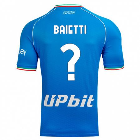 Kandiny Mujer Camiseta Francesco Baietti #0 Cielo Azul 1ª Equipación 2023/24 La Camisa Chile