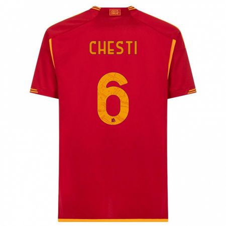 Kandiny Mujer Camiseta Francesco Chesti #6 Rojo 1ª Equipación 2023/24 La Camisa Chile