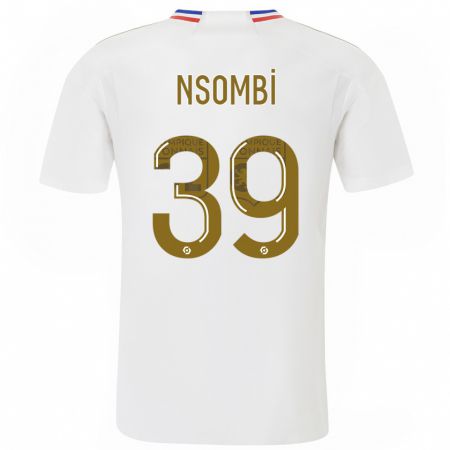 Kandiny Mujer Camiseta Gael Nsombi #39 Blanco 1ª Equipación 2023/24 La Camisa Chile