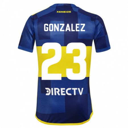 Kandiny Mujer Camiseta Diego González #23 Azul Oscuro Amarillo 1ª Equipación 2023/24 La Camisa Chile