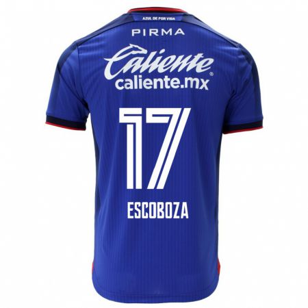 Kandiny Mujer Camiseta Alonso Escoboza #17 Azul 1ª Equipación 2023/24 La Camisa Chile