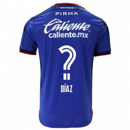 Kandiny Mujer Camiseta Josué Díaz #0 Azul 1ª Equipación 2023/24 La Camisa Chile