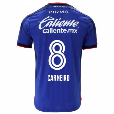Kandiny Mujer Camiseta Gonzalo Carneiro #8 Azul 1ª Equipación 2023/24 La Camisa Chile