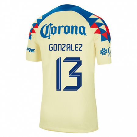 Kandiny Mujer Camiseta Eva Gonzalez #13 Amarillo 1ª Equipación 2023/24 La Camisa Chile
