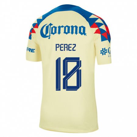 Kandiny Mujer Camiseta Amanda Perez #18 Amarillo 1ª Equipación 2023/24 La Camisa Chile