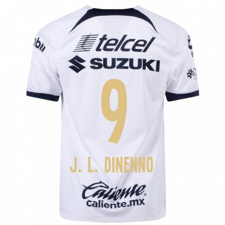 Kandiny Mujer Camiseta Juan Dinenno #9 Blanco 1ª Equipación 2023/24 La Camisa Chile