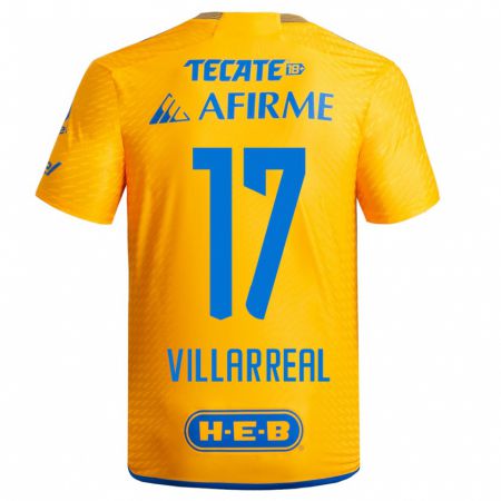 Kandiny Mujer Camiseta Natalia Villarreal #17 Amarillo 1ª Equipación 2023/24 La Camisa Chile