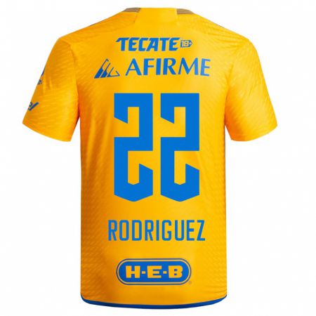 Kandiny Mujer Camiseta Anika Rodriguez #22 Amarillo 1ª Equipación 2023/24 La Camisa Chile