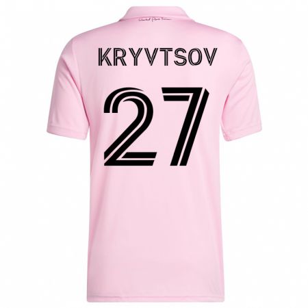 Kandiny Mujer Camiseta Sergiy Kryvtsov #27 Rosa 1ª Equipación 2023/24 La Camisa Chile