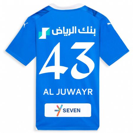 Kandiny Mujer Camiseta Musab Al-Juwayr #43 Azul 1ª Equipación 2023/24 La Camisa Chile