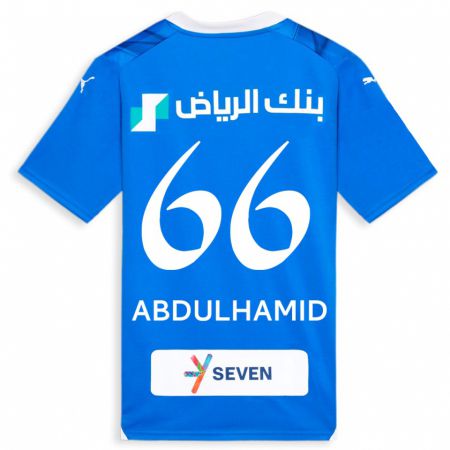 Kandiny Mujer Camiseta Saud Abdulhamid #66 Azul 1ª Equipación 2023/24 La Camisa Chile
