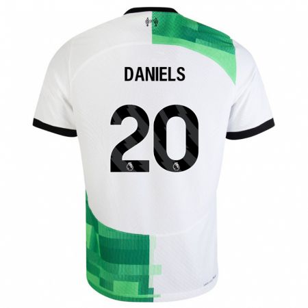Kandiny Mujer Camiseta Yana Daniels #20 Blanco Verde 2ª Equipación 2023/24 La Camisa Chile