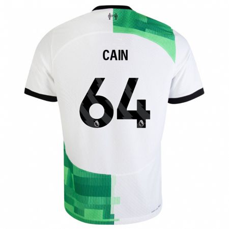 Kandiny Mujer Camiseta Jake Cain #64 Blanco Verde 2ª Equipación 2023/24 La Camisa Chile