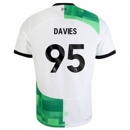 Kandiny Mujer Camiseta Harvey Davies #95 Blanco Verde 2ª Equipación 2023/24 La Camisa Chile