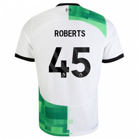 Kandiny Mujer Camiseta Iwan Roberts #45 Blanco Verde 2ª Equipación 2023/24 La Camisa Chile
