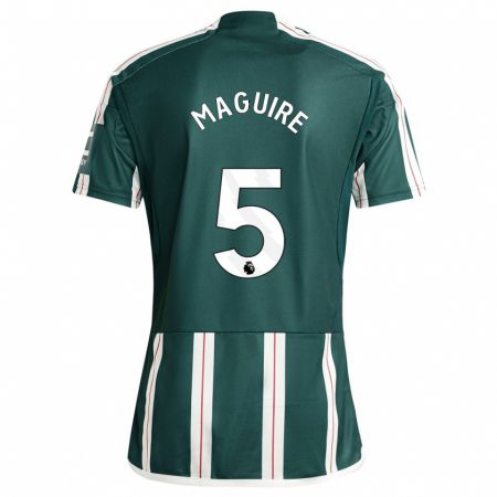 Kandiny Mujer Camiseta Harry Maguire #5 Verde Oscuro 2ª Equipación 2023/24 La Camisa Chile