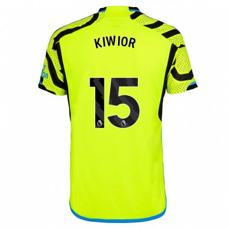 Kandiny Mujer Camiseta Jakub Kiwior #15 Amarillo 2ª Equipación 2023/24 La Camisa Chile