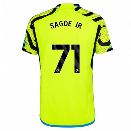 Kandiny Mujer Camiseta Charles Sagoe Jr #71 Amarillo 2ª Equipación 2023/24 La Camisa Chile