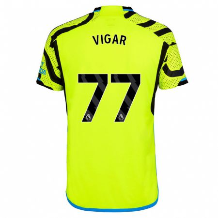 Kandiny Mujer Camiseta Billy Vigar #77 Amarillo 2ª Equipación 2023/24 La Camisa Chile