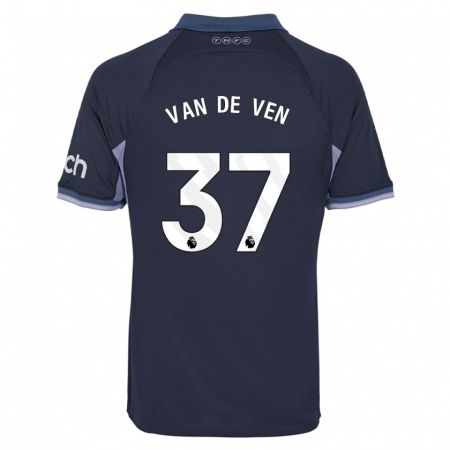 Kandiny Mujer Camiseta Micky Van De Ven #37 Azul Oscuro 2ª Equipación 2023/24 La Camisa Chile