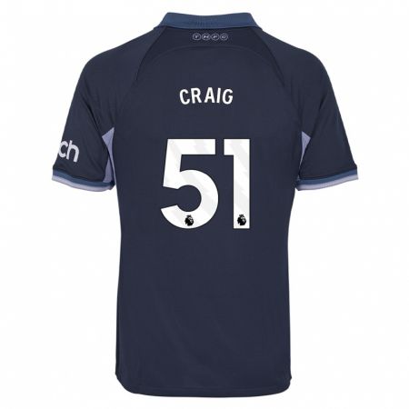 Kandiny Mujer Camiseta Matthew Craig #51 Azul Oscuro 2ª Equipación 2023/24 La Camisa Chile