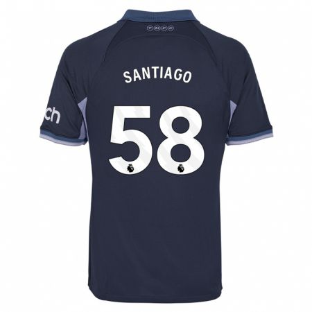 Kandiny Mujer Camiseta Yago Santiago #58 Azul Oscuro 2ª Equipación 2023/24 La Camisa Chile