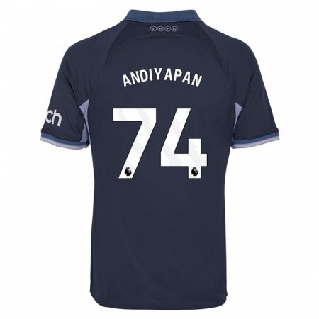 Kandiny Mujer Camiseta William Andiyapan #74 Azul Oscuro 2ª Equipación 2023/24 La Camisa Chile