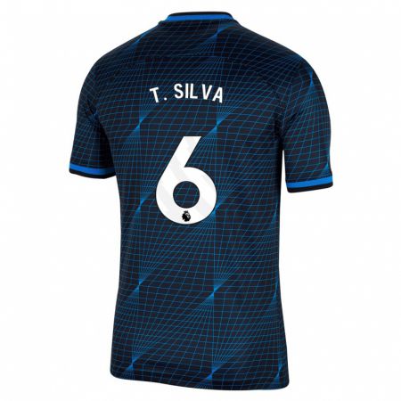 Kandiny Mujer Camiseta Thiago Silva #6 Azul Oscuro 2ª Equipación 2023/24 La Camisa Chile
