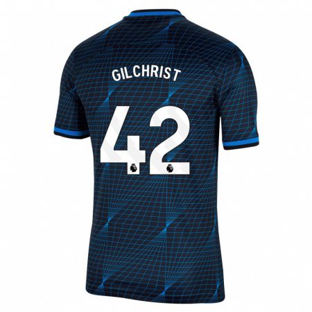 Kandiny Mujer Camiseta Alfie Gilchrist #42 Azul Oscuro 2ª Equipación 2023/24 La Camisa Chile
