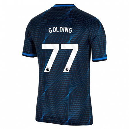 Kandiny Mujer Camiseta Michael Golding #77 Azul Oscuro 2ª Equipación 2023/24 La Camisa Chile