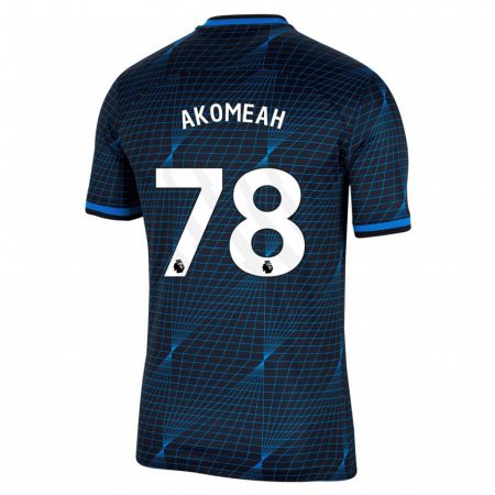 Kandiny Mujer Camiseta Travis Akomeah #78 Azul Oscuro 2ª Equipación 2023/24 La Camisa Chile