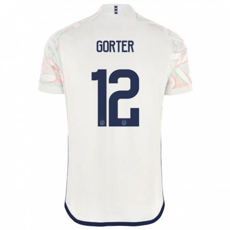 Kandiny Mujer Camiseta Jay Gorter #12 Blanco 2ª Equipación 2023/24 La Camisa Chile