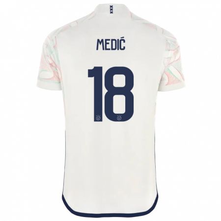 Kandiny Mujer Camiseta Jakov Medic #18 Blanco 2ª Equipación 2023/24 La Camisa Chile