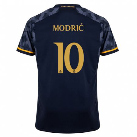 Kandiny Mujer Camiseta Luka Modric #10 Azul Oscuro 2ª Equipación 2023/24 La Camisa Chile
