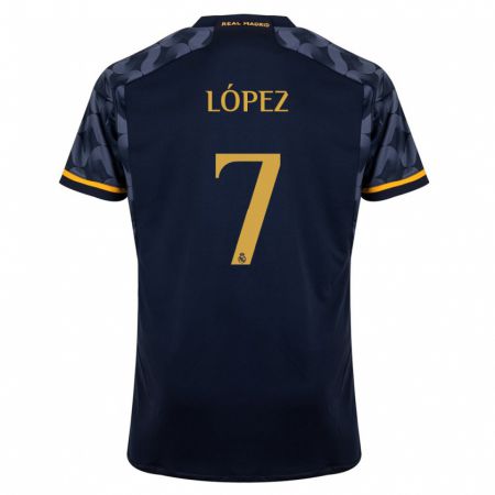 Kandiny Mujer Camiseta Noel López #7 Azul Oscuro 2ª Equipación 2023/24 La Camisa Chile