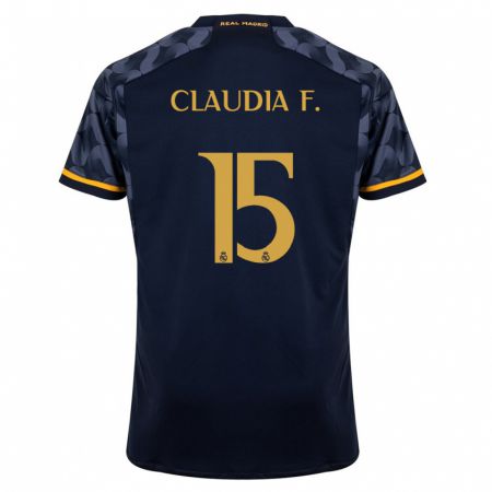 Kandiny Mujer Camiseta Claudia Florentino #15 Azul Oscuro 2ª Equipación 2023/24 La Camisa Chile