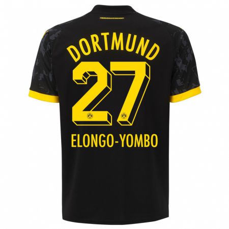 Kandiny Mujer Camiseta Rodney Elongo-Yombo #27 Negro 2ª Equipación 2023/24 La Camisa Chile