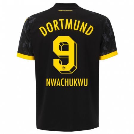 Kandiny Mujer Camiseta Isaak Nwachukwu #9 Negro 2ª Equipación 2023/24 La Camisa Chile