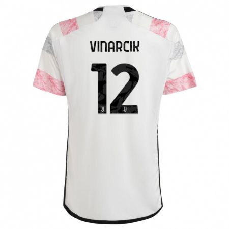 Kandiny Mujer Camiseta Jakub Vinarcik #12 Blanco Rosa 2ª Equipación 2023/24 La Camisa Chile