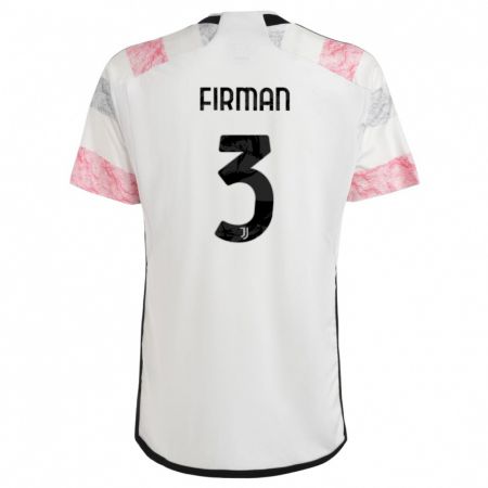 Kandiny Mujer Camiseta Andriy Firman #3 Blanco Rosa 2ª Equipación 2023/24 La Camisa Chile